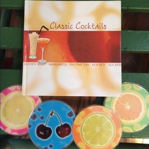 Classic Cocktails Book with Drink Coasters